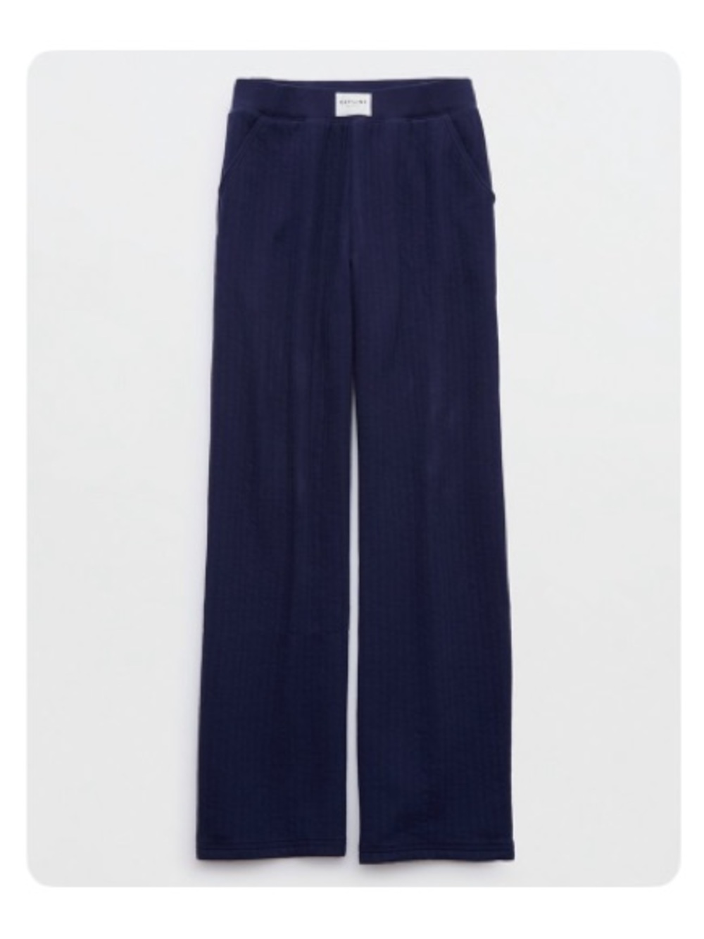 aerie Coffee Run Royal Navy Cropped Hoodie and Matching Wide Leg Lounge Pants - Picture 3 of 7